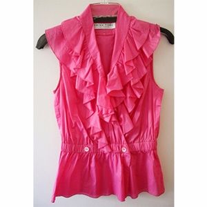 TRINA TURK Los Angeles ruffled pink top Size P